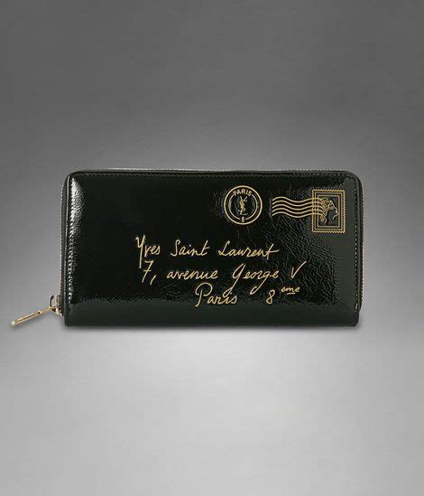 ysl y mail black patent wallet